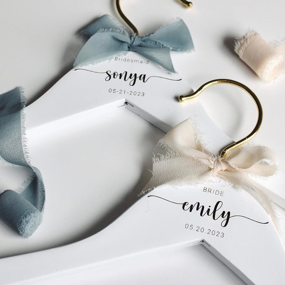 Personalized Bridesmaid Hangers - Custom Wedding Hangers - Bridal Dress Hanger